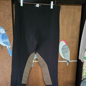 Womens size L Equestrian Brand riding leggings with ultrasuede knee patches